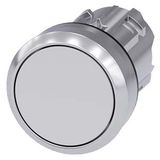 Pushbutton, 22 mm, round, metal, shiny, white, pushbutton, flat, latching, Push-to-release 3SU1050-0AA60-0AA0-Z Y10