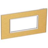 Plate Arteor - Italian/French/German std - square - 4 modules - gold brass