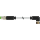 M8 male 0° / M8 female 90° A-cod. PUR 3x0.25 gy +robot+drag ch. 2m