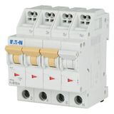 Miniature circuit breaker (MCB) with plug-in terminal, 13 A, 3p+N, characteristic: B