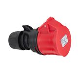 CEE connector, IP44, 32A, 5-pole, 400V, 6h, red, screwless