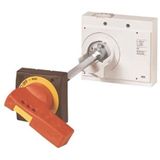 Door coupling rotary handle, 2 x lockable, red/yellow