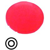 Button lens, flat red