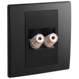 Mallia Senses - 1 gang single loudspeaker socket outlet - Brushed Black