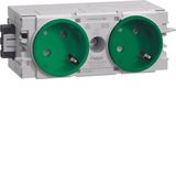 Socket-outlet 2-g. Wago C-Profile green