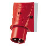 Wall mounted inlet, 16A3p9h400V, IP44