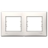 Sedna 2-gang horizontal IP44 frame cream