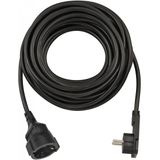 Short Extension Cable With Angled Flat Plug 10m H05VV-F3G1.5 black
