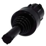 3SU1000-7AD10-0AA0-Z Y10 Coordinate switch, 22 mm, round, plastic, black, 2 switch positions, vertical, momentary contact type, without mechanical interlocking, with laser labeling, upper case and