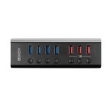 4 Port USB 3.0 Hub with 3 Quick Charge 3.0 Ports Connect up to 4 USB devices and additionally fast charge another 3 USB devices