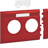 Frontplate 2-gang socket BRH 100 LF red