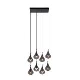 Lucide TEARS - Pendant light - LED Dim. - G4 - 8x1,5W 3000K - Black