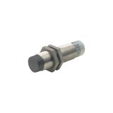 Proximity switch, E57 Premium+ Series, 1 N/O, 3-wire, 6 - 48 V DC, M18 x 1 mm, Sn= 12 mm, Semi-shielded, NPN, Stainless steel, Plug-in connection M12