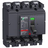 circuit breaker basic frame, ComPact NSX100F, 36 kA at 415 VAC 50/60 Hz, 100 A, without trip unit, 4 poles