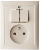 Socket outlet without earthing contact with series switch, S.1, white 