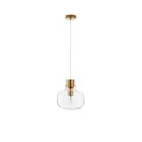 Clear Glass  White Cord  Brass Gold Metal   LED E27 1x12 Watt 230 Volt   IP20 Bulb Excluded  22 D: 22 H1: 25 H2: 228 cm Adjustable Height