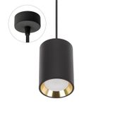 CHLOE GU10 MINI SURFACE MOUNTED GU10 250V IP20 70X100MM BLACK,  GOLD INSIDE ROUNDED PENDANT