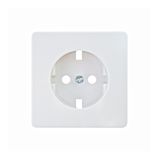 Central plate for socket-outlet clear white