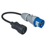 Adapter cord for camping terminal length 0.3m delivered with label with Gencod