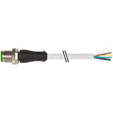 M12 male 0° A-cod. with cable PVC 5x0.34 gy UL/CSA 30m