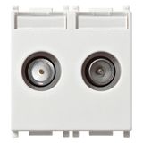 TV-RD-SAT single conn.outlet 2outs white