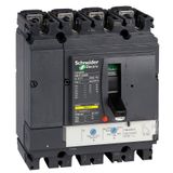 circuit breaker ComPact NSX250H, 70 kA at 415 VAC, TMD trip unit 160 A, 4 poles 3d