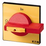 Locking handle, red yellow for T8-3-8342/-.