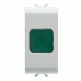 SINGLE INDICATOR LAMP - GREEN - 1 MODULE - SATIN WHITE - CHORUSMART