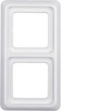 Frame 2gang, sealing, splash-proteced flush-mtd IP44, p. white glossy