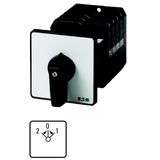 Reversing switches, T5B, 63 A, rear mounting, 3 contact unit(s), Contacts: 5, 45 °, momentary, With 0 (Off) position, with spring-return from both dir