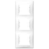 Sedna - vertical 3-gang frame - white