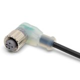 Sensor cable, M12 right-angle socket (female), 3-poles, A coded, PVC f