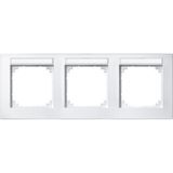 M-PLAN frame, can be labeled three times, horizontal installation, polar white