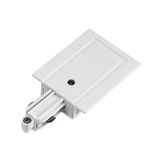 Feed-in 1-ph-hv-track recessed, protection cond. left, white