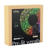50L 5MM  matt+clear flat RGBW lens 24" prelit wreath, 20% PE, Green, BT+WiFi, Gen II, IP20, Plug A