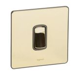 Synergy Sleek 1 gang 2-way push button - 10A- Glossy gold