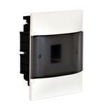 LEGRAND 1X4M FLUSH CABINET SMOKED DOOR WITHOUT TERMINAL BLOCK FOR MASONRY WALL