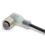 Sensor cable, M12 right-angle socket (female), 4-poles, A coded, PVC f