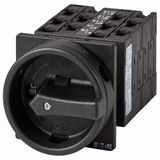Main switch, T3, 32 A, flush mounting, 5 contact unit(s), 9-pole, STOP function, With black rotary handle and locking ring