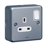 Synergy 1 Gang 13A Double Pole Switched Socket Outlet Metalclad