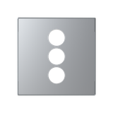 8555.3 PL Cover plate 3RCA connection unit - Silver Cinch/S-Video 1 gang Silver - Sky Niessen