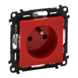 2P+E socket with shutters Valena Life - red - French standard - 16 A - 250 V~