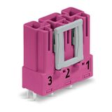 Plug for PCBs straight 3-pole pink