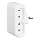 2P multi-socket plug - 4 side outlet - white - German/Fr std - cardboard