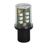 Harmony XVB, Illuminated unit for modular tower lights, plastic, orange, Ø70, steady, integral LED, 24 V AC/DC