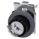 RONIS key-operated switch, 30 mm, round, Metal, matte, front ring for flush installation, lock number SB30, with 2 keys, 2 switch positions O-I, latching, actuating angle  3SU1060-4LF21-0AA0-Z Y10