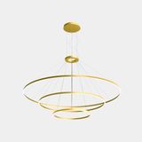 Pendant Circular Downward 3 Rings (ø3000 ø2000 ø1200) LED 326.4W 17218lm 4000K Gold