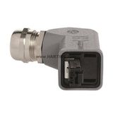 Han3A RJ45 Cat5 plug 4p IDC, angled