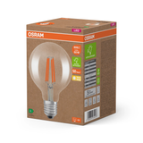 OSRAM LED Classic Lamp, Ball Shape, Transparent, 3.8W, 806lm, E27