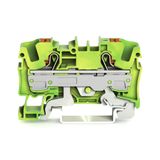 2-conductor ground terminal block with push-button 6 mm² green-yellow